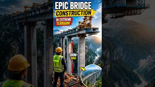 Epic Mountain Bridge Construction in Extreme Terrain 🚧🏔️ #BridgeConstruction #Construction