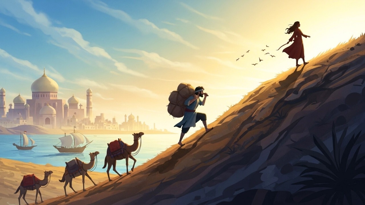 Hamal ile Vezirin Kızı - Üç Diyar Yolculuğu - Sabır ve Azmin Zaferi | İbretlik Hikaye