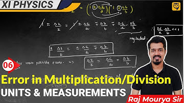 06. Multiplication, Division & Exponent Error | Class 11 Physics