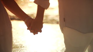 Romantic Couple walking on the Beach at Sunset | Free Stock Video No Copyright