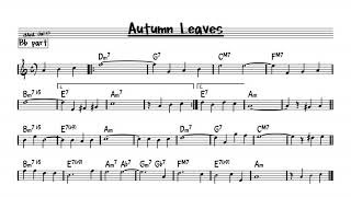 Autumn Leaves D minor version - Play along - Bb version chords