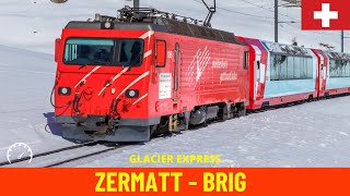 Cab Ride Glacier Express Zermatt  Brig(MatterhornGotthardBahn, Switzerland)train driver's view 4K