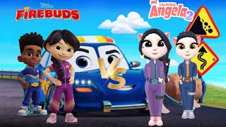 my talking Angela2 cosplay FIREBUDS || Violet vs Jayden || COSPLAY