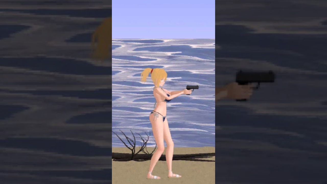 Alisa's Escape ハンドガン発砲!(水着) #拳銃