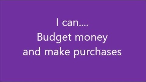 IEP Binder: I can budget money and make purchases