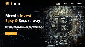 Bitcoin & Cryptocurrency Landing Page Design using HTML & CSS | landing Page | web coder