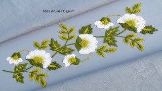 : White Floral Border Designs for Women's Dresses