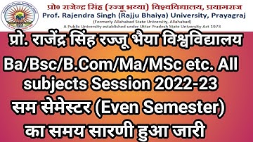 Pro.Rajendra Singh rajju bhaiyya university Even Semester Time Table 2023 l Ba/Bsc/B.com/ Ma/MSc