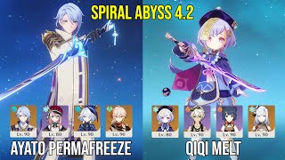 C1 Ayato Permafreeze & C1 Qiqi Melt - Spiral Abyss 4.2 - Genshin Impact