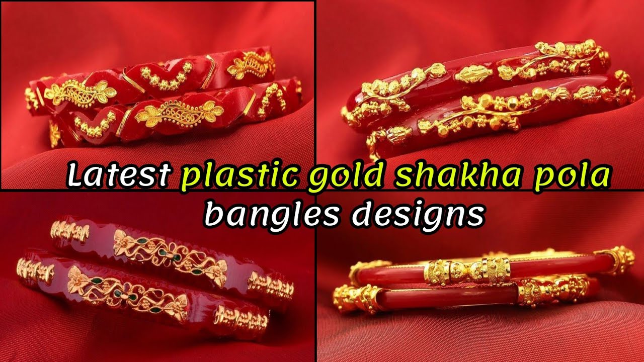 Red And Ivory Copper Laminated Gold Plated Acrylic Shakha Pola Bangles at  Rs 250/set in Kolkata
