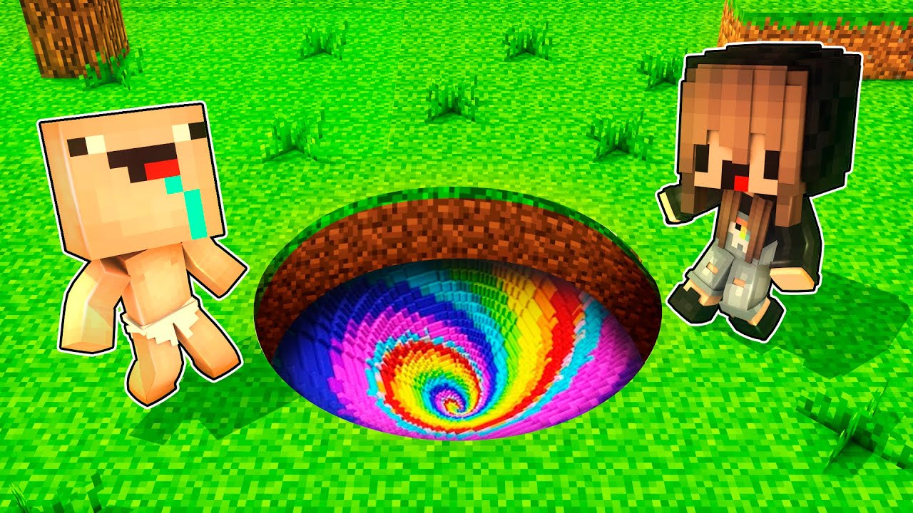 ¡BEBE NOOB encontro un AGUJERO MISTERIOSO en MINECRAFT! 😱😰 MICHI MIAU Y CAPITAN WINKI