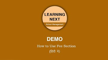 Fee Module - Learning Next School Management Solution