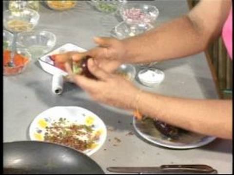 Quick Easy Indian Recipes How To Stuff Filling Into Eggplant Part-11-08-2015