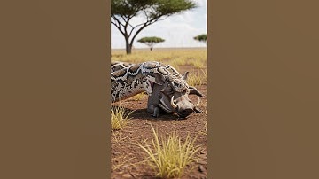 Will the python manage to swallow the warthog in one gulp #wildlife #nature #predator