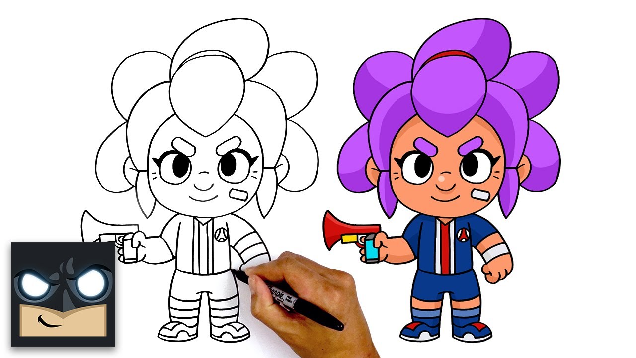 How To Draw Brawl Stars Psg Shelly Youtube