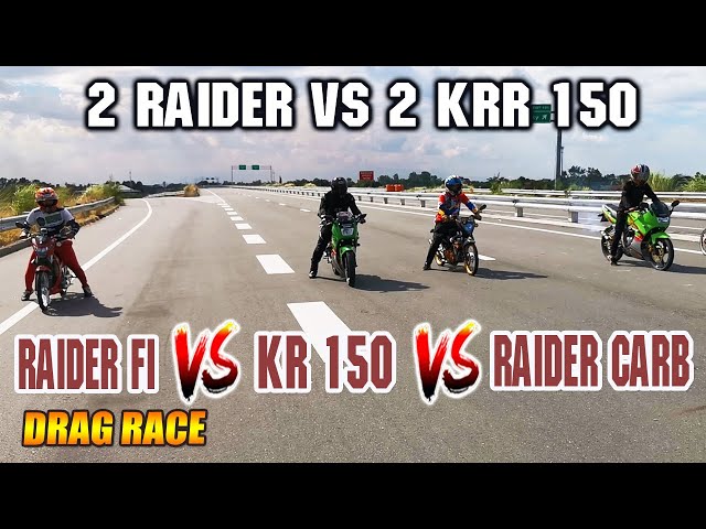 Raider Carb & Raider FI vs Kawasaki KRR150 & Kawasaki KRR150 (2vs2) class=