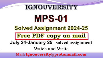 MPS 001 solved assignment 2024-25 || mps 001 solved assignment 2025 in Hindi || ignou mps1 2025