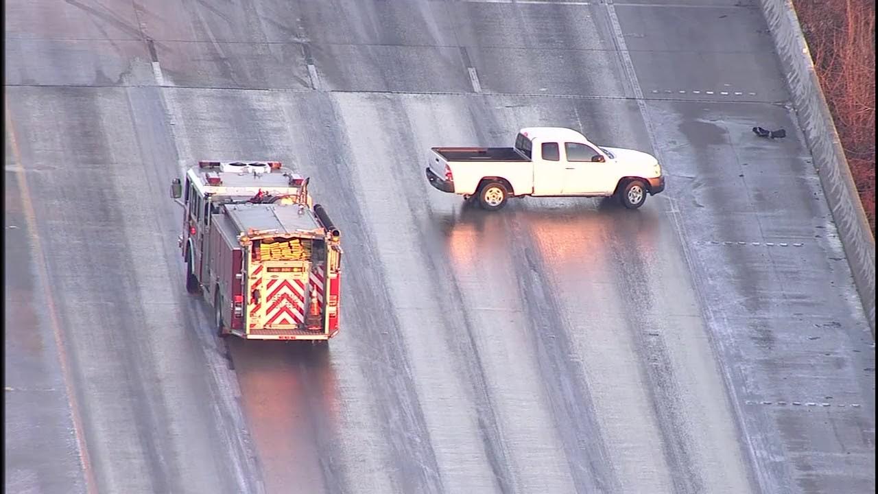 Vehicles sliding on icy Houston freeways YouTube