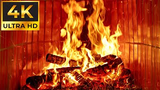 Relaxing 4K Fireplace Sounds: Crackling Wood & Sparkling Firelight Stress Relief | Cozy Fireplace