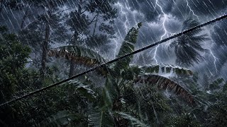 No Ads Heavy Rain, Strong Wind & Powerful Thunder Sounds for Deep Sleep All Night