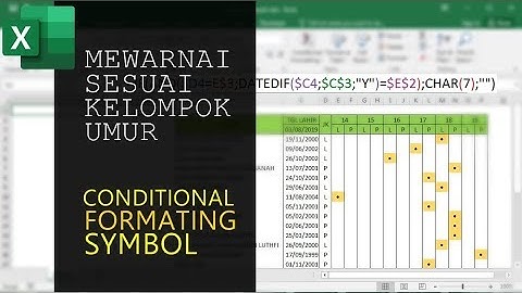 cara mewarnai cell otomatis sesuai usia | CONDITIONAL FORMATING