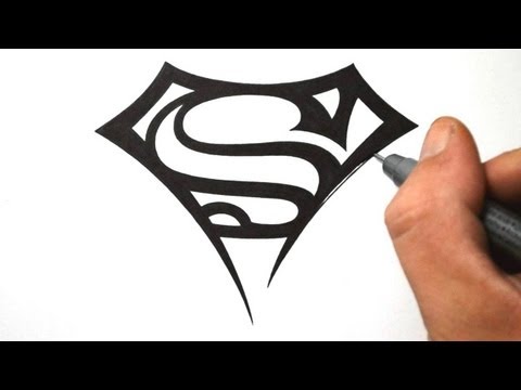 superman logo tattoo black and white - Clip Art Library