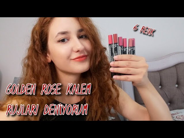 ayarlamak mağaza durum  Golden Rose Matte Lipstick Crayon | 6 Renk Kalem Ruj Deniyorum! - YouTube