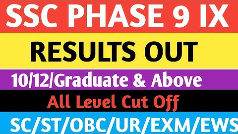 SSC Selection Posts Phase IX 9 Results OUT 2022 | SSC Phase 9 Results 2022