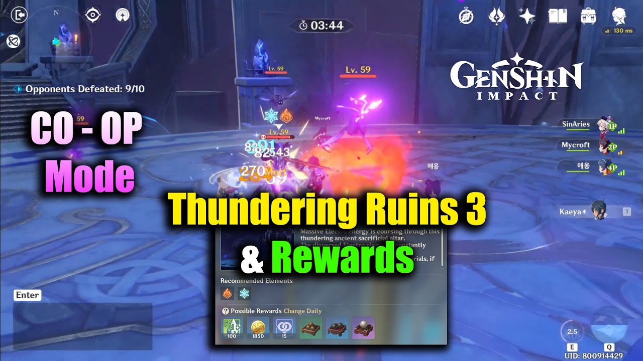 Genshin Impact Co Op Mode Thundering Ruins 3 & Rewards