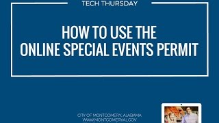 Tech Thursday: Online Special Events Permit