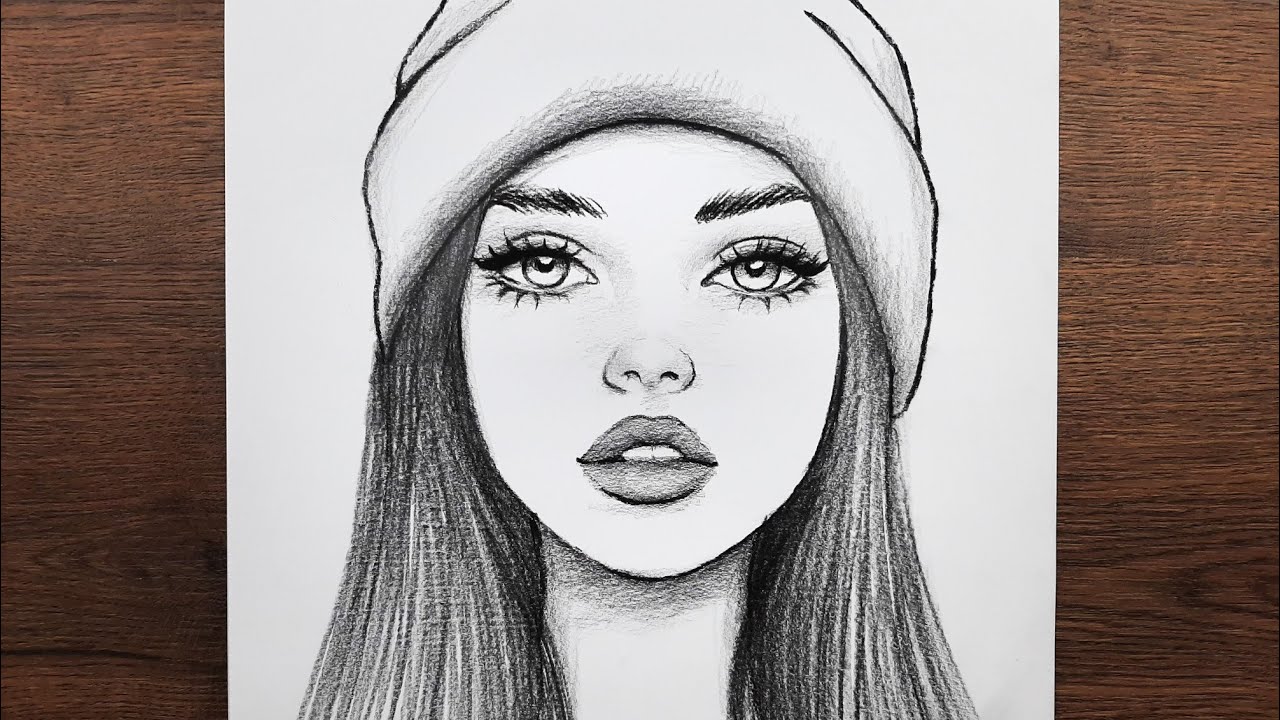 Güzel kız resmi çizimi - Adım adım kolay karakalem kız resmi nasıl çizilir.