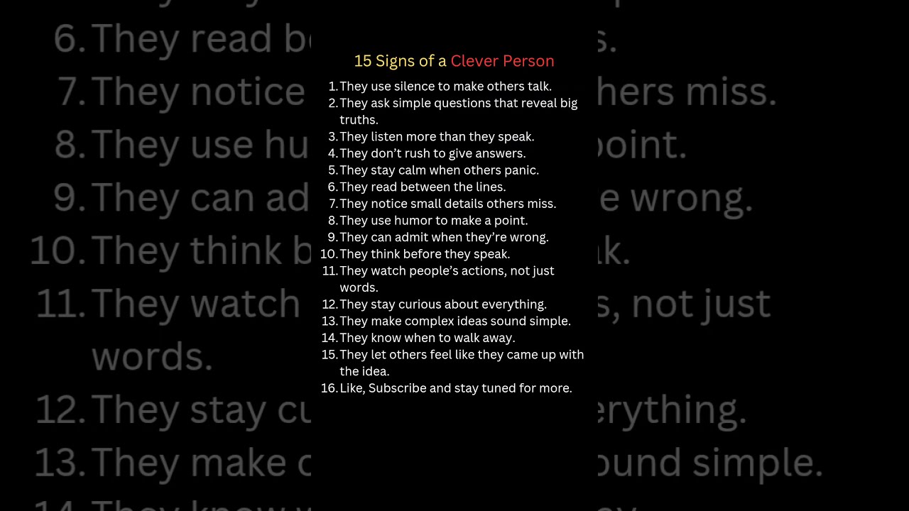 15 Signs Of A Clever Person