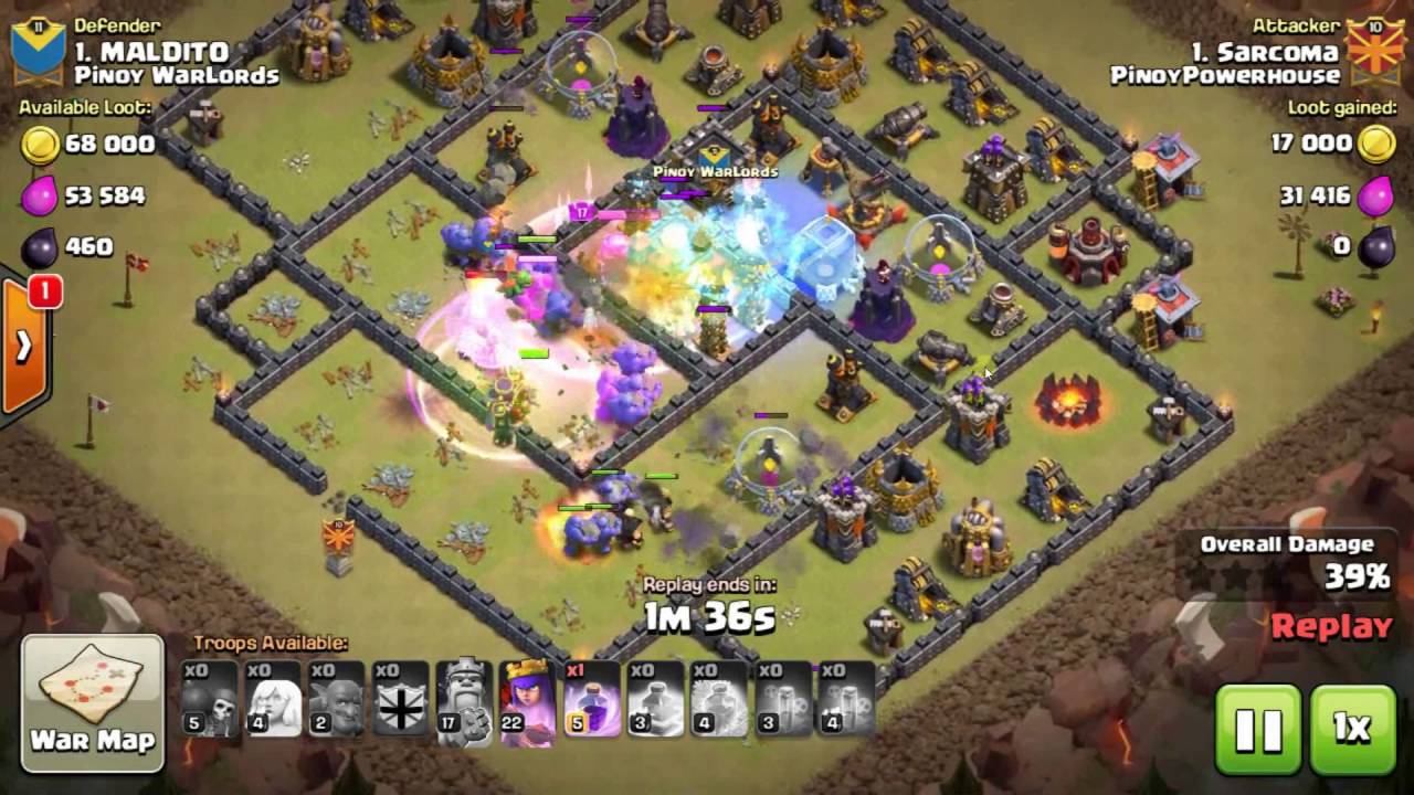 TH10 Bowlers + Healers 3 STAR Attack Strategy - TH10 Popular Base 2016