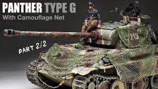 : Panther Type G with Camo Net - Part 2 - 1/35 Tamiya  - Tank Model - [ Painting - weathering ]
