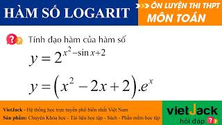 Tính đạo hàm của hàm số y = 2^(x^2 - sinx + 2); y = (x^2 - 2x + 2).e^x