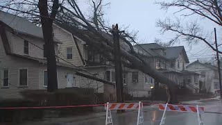 Large tree crashes down on home in Hillside amid heavy rain, wind