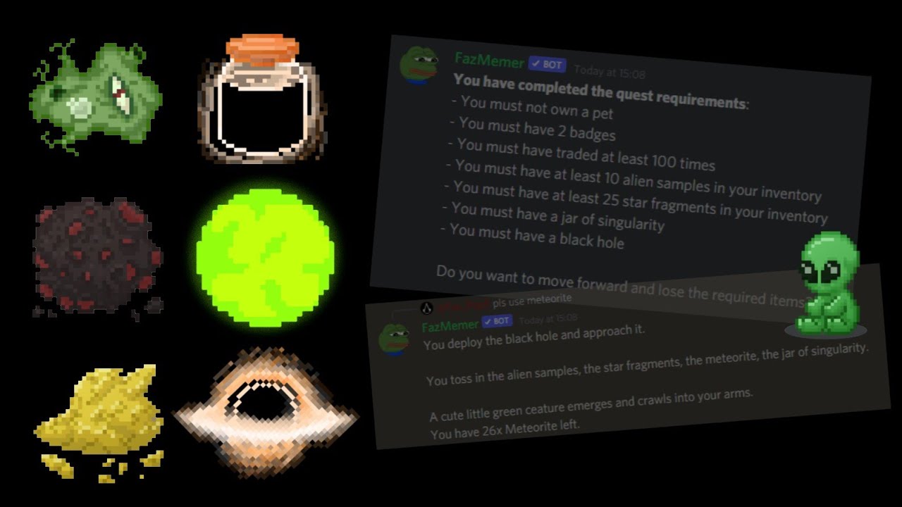 Completing The Alien Pet Quest (Dank Memer Bot) YouTube