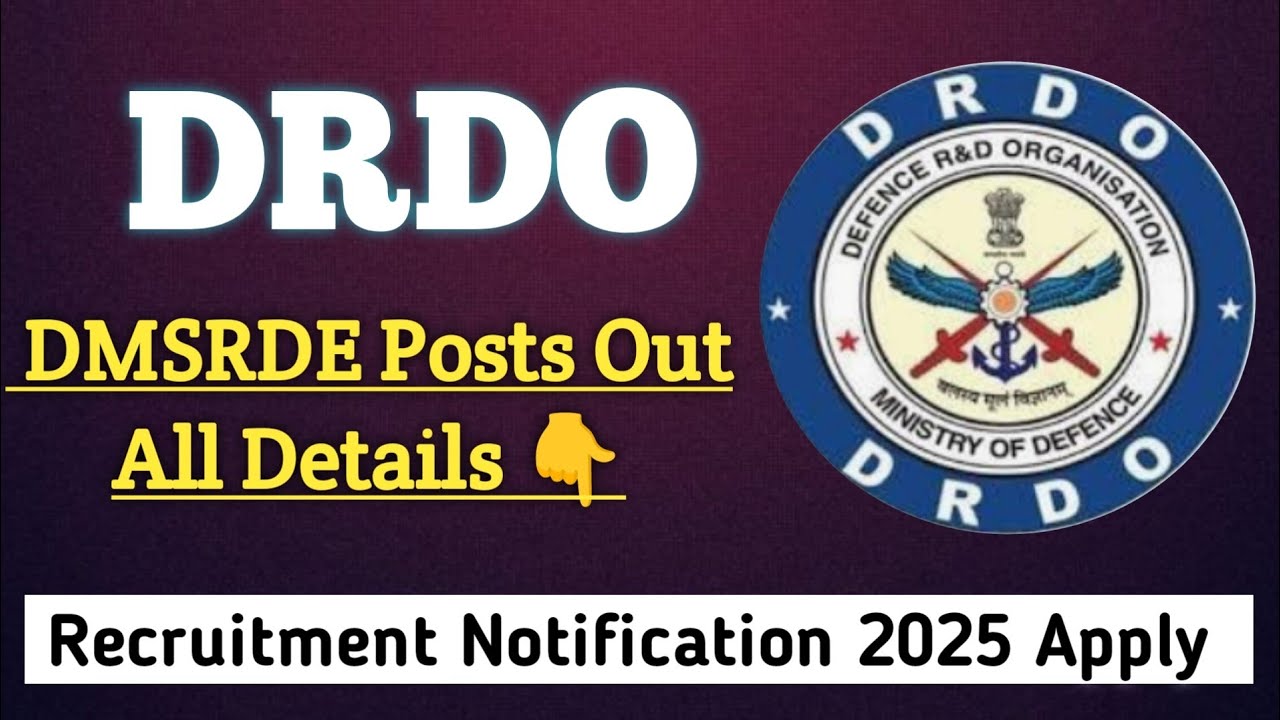DRDO DMSRDE Recruitment🔥| Check Vacancies & Apply Now 👇| Age Salary qualification All details Check