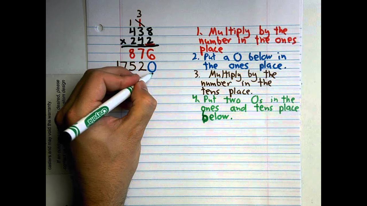 Multiply a 3 digit number by another 3 digit number tutorial - YouTube