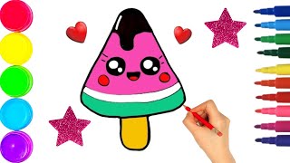 how to draw a beautiful and cute kawaii ice cream easy and quick | #kidsdrawing #28