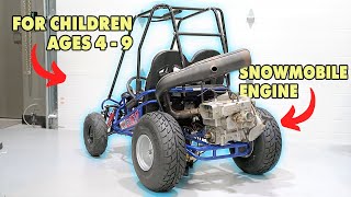 Swapping a Snowmobile Engine into a Kid’s Go Kart for Big Wheelies!
