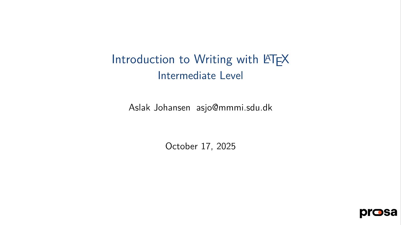 Introduction to Writing with LaTeX: Intermediate