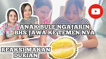 REAKSI ANAK BULE MAKAN DURIAN || BESMIR BUANG SAMPAH || SUAMI BULE MAKAN DURIAN