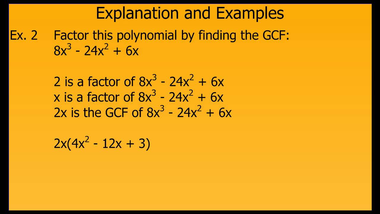 Factoring Polynomials using GCF - YouTube