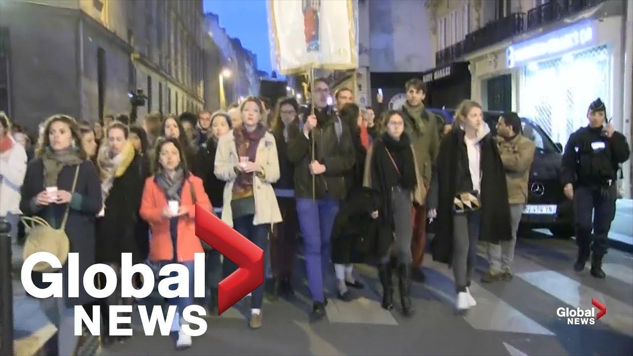 Notre Dame fire: Thousands march through Paris streets in solidarity notre dame montreal