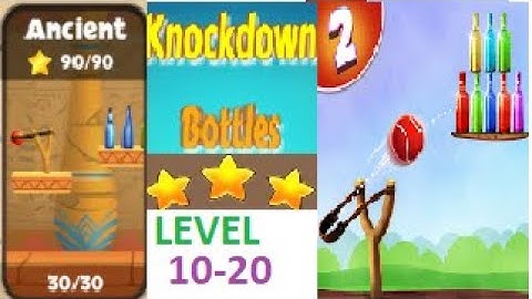 Knock Down Bottles 2 (Bottle Shooting Game 2) ANCİENT Gameplay Level 10 to 20(3 STAR)