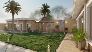 #تغطية #تصميم استراحة ( شاليه ) واجهات ولاندسكيب #السعودية #القصيم