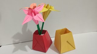 Origami Vase How To Make Paper Vase Simple And Easy Diy Crafts