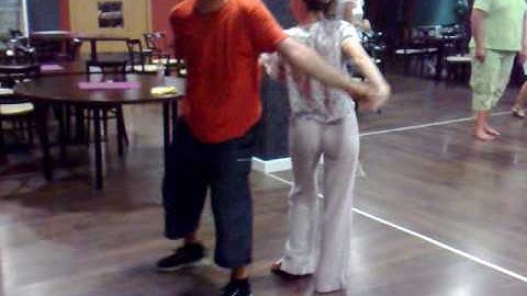 salsa figure - hammer lock, backs together - long