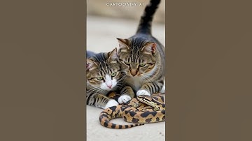 Cats are playing with Snake 🥰#catlovers #snake #cat #cartoon #3danimation #shorts #youtubeshorts